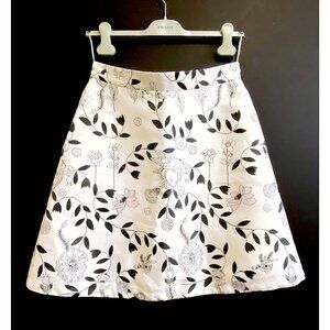 Markus Lupfer A line skirt in flower/rabbit print size M